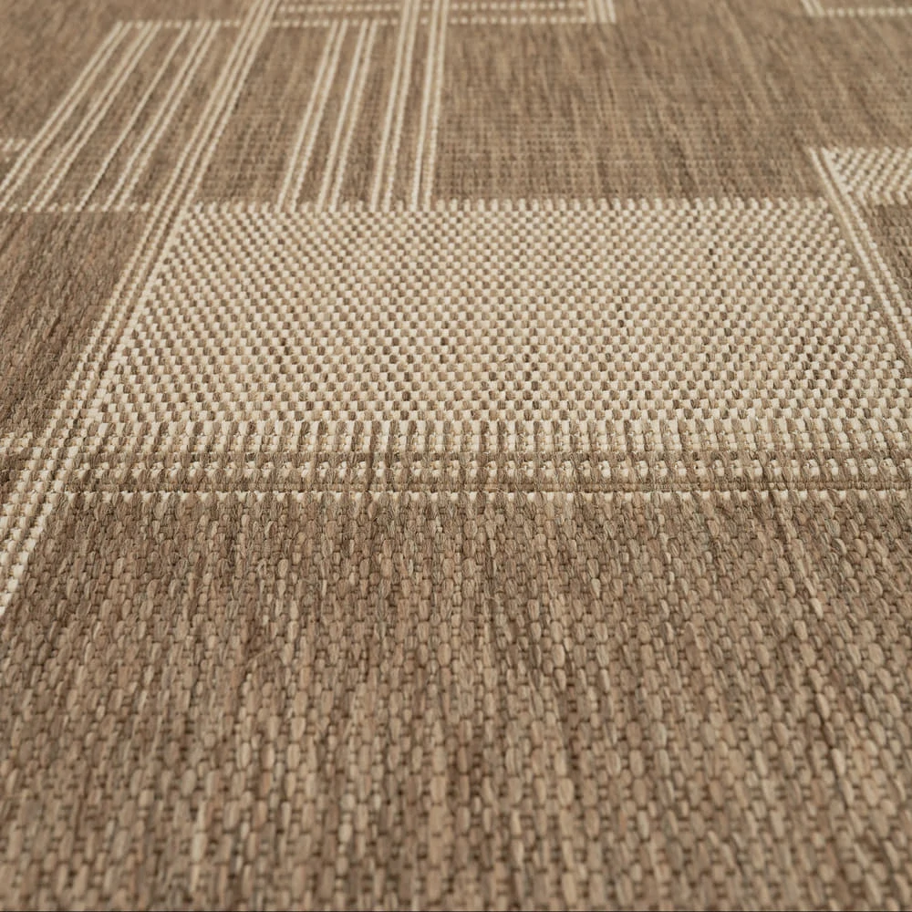 kusový koberec Level 20632 taupe/champagne béžové mriežky