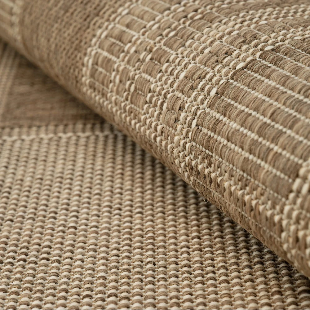 kusový koberec Level 20632 taupe/champagne béžové mriežky