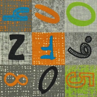 Metrážny koberec Alphabet 150, abeceda